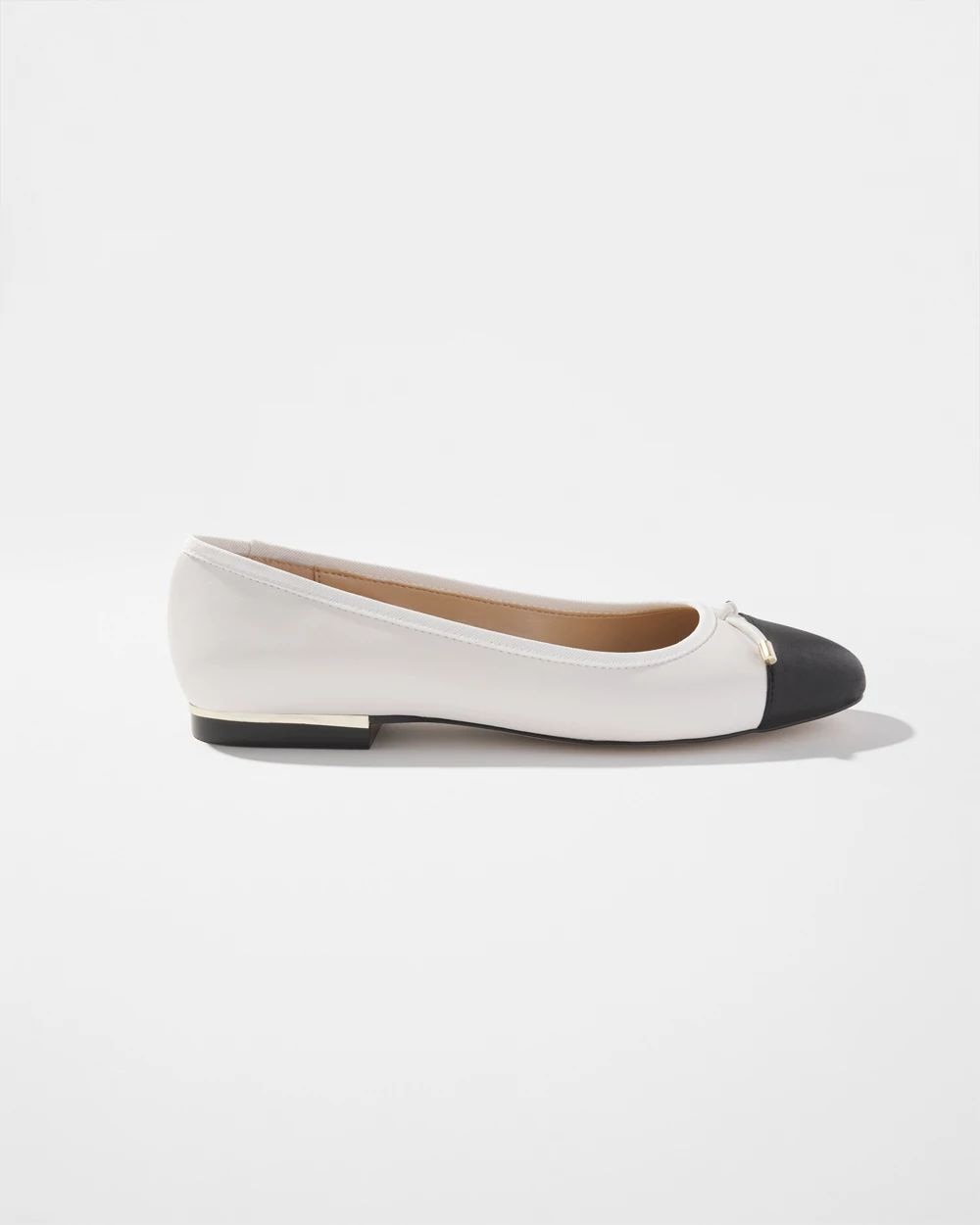 Black and white womens flats top